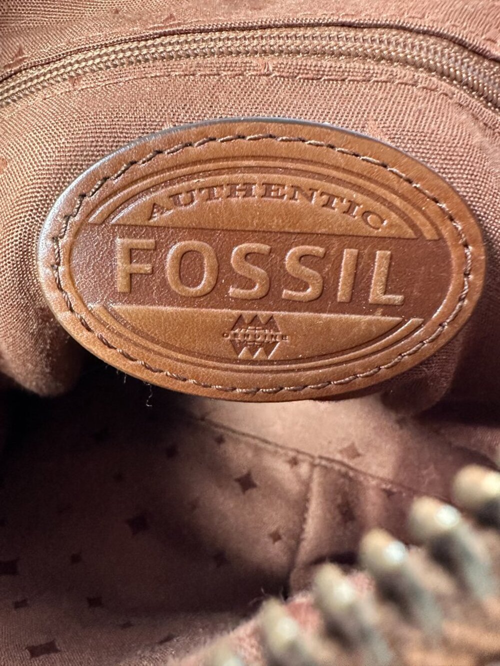 Fossil Explorer Leather Tan Bag Crossbody Shoulder Purse - Picture 9 of 11